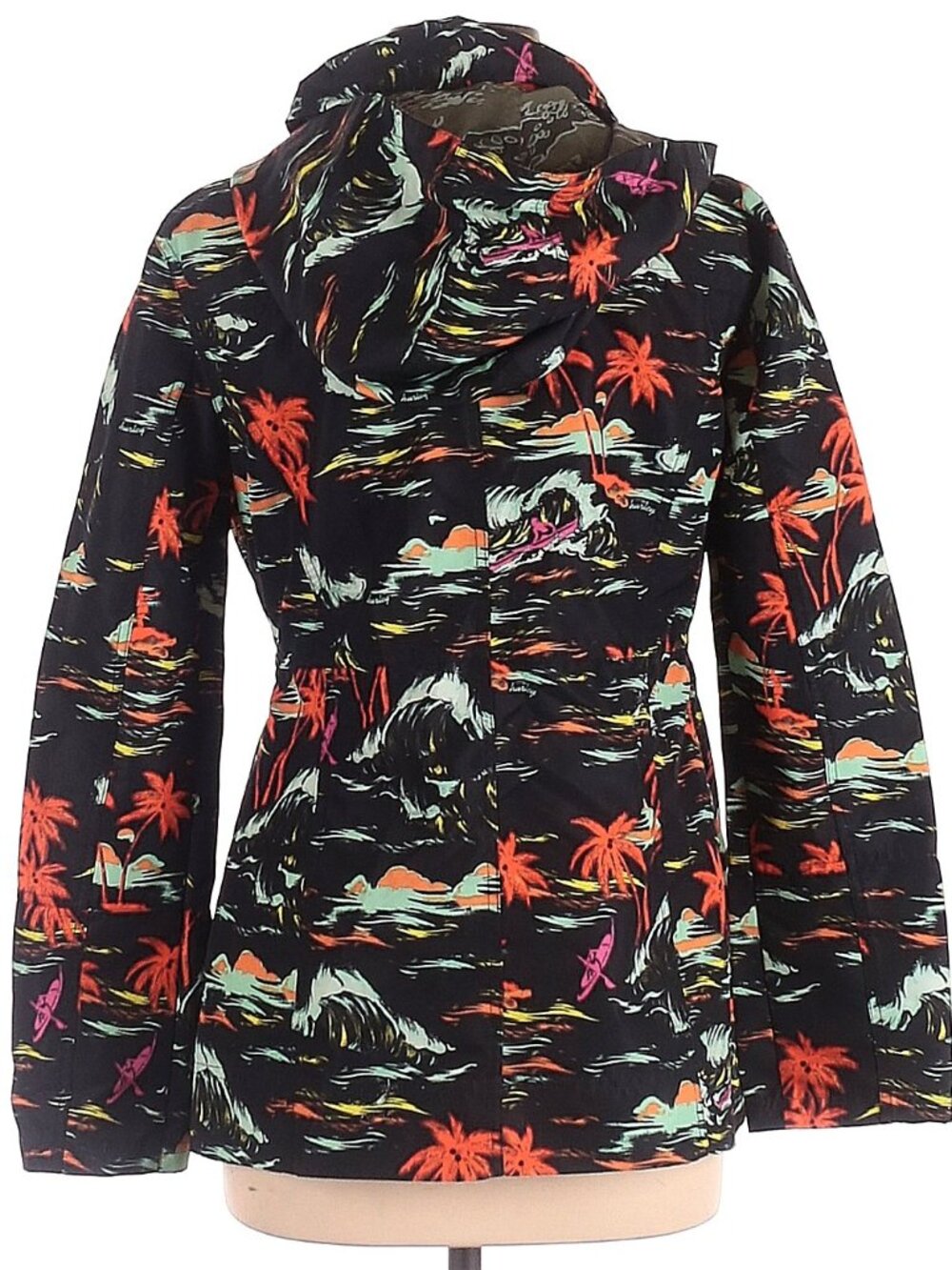 Hurley Black Tropical Print Jacket with hood - Picture 2 of 16